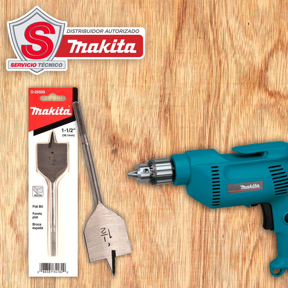 Broca Plana Manita 1-1/2 X 6 1/2 D-26509 Makita Original