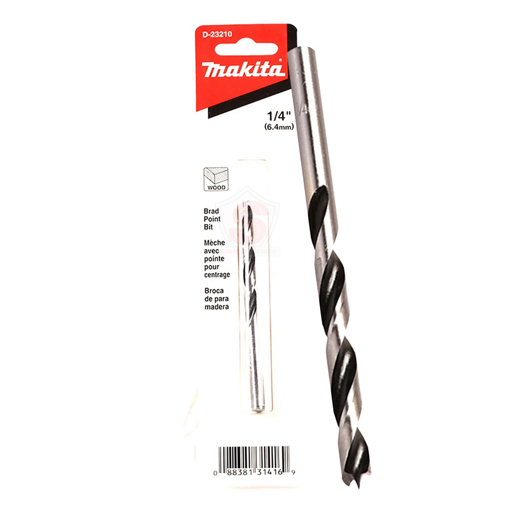 Broca Espiral 3 Puntas 1/4 Para Madera D-23210 Makita