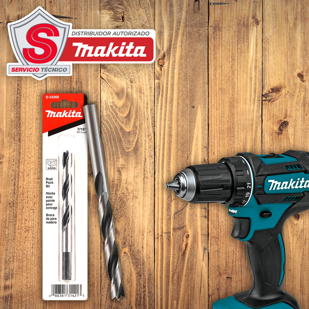 Broca Espiral 3 Puntas 7/16 Para Madera D-23260 Makita