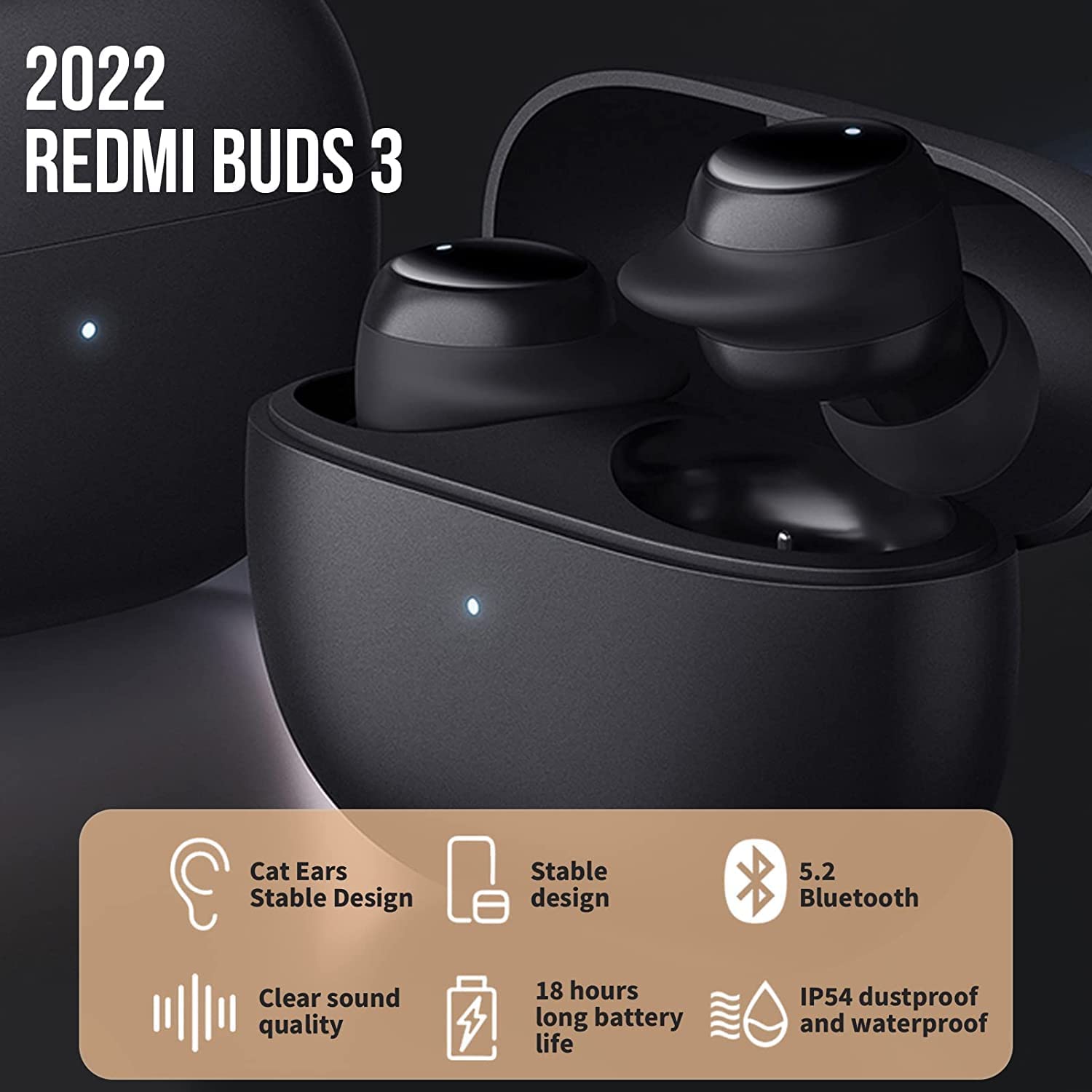 XIAOMI TRUE WIRELESS HEADPHONES REDMI BUDS 3 LITE VERSIÓN GLOBAL, NEGRO,