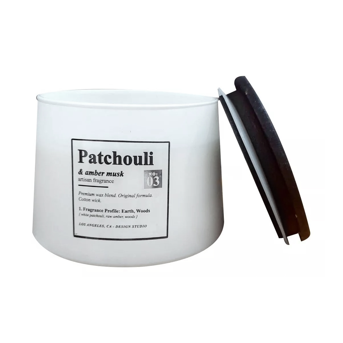 Vela Aromática Decorativa Pachulí y Almizcle Ámbar