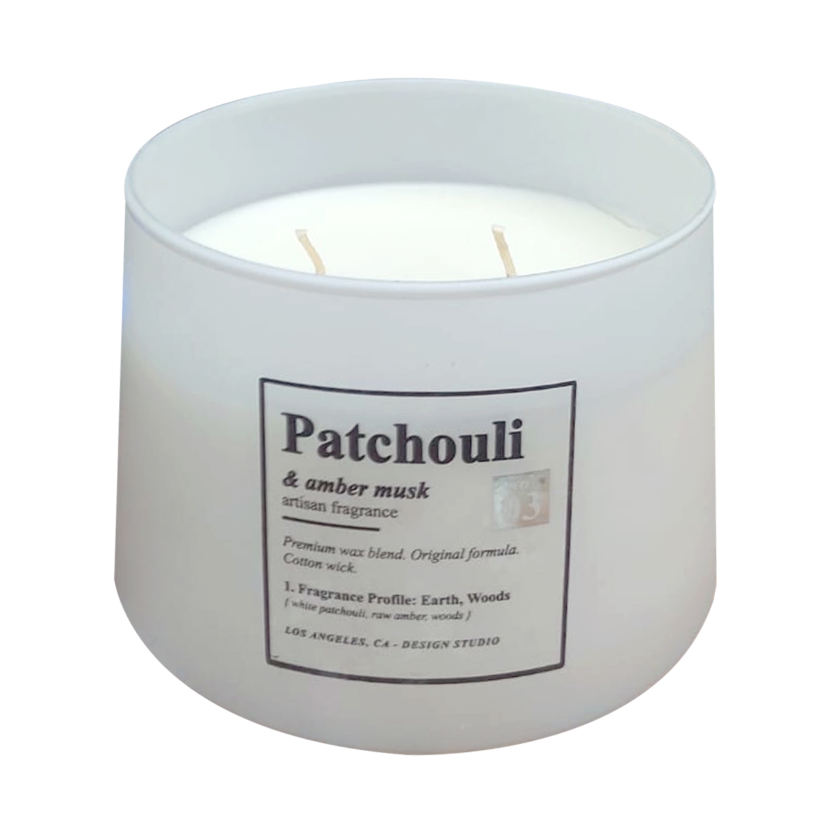 Vela Aromática Decorativa Pachulí y Almizcle Ámbar