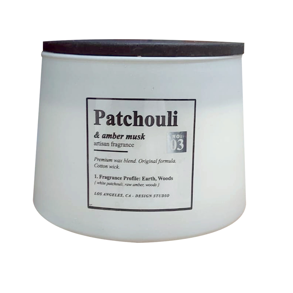 Vela Aromática Decorativa Pachulí y Almizcle Ámbar