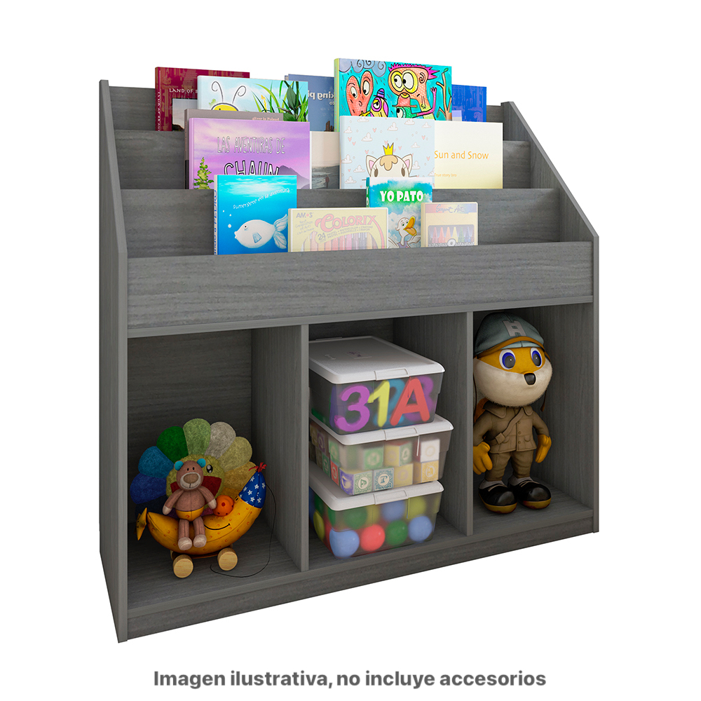 Juguetero Librero Kids Playcon  Color Gris