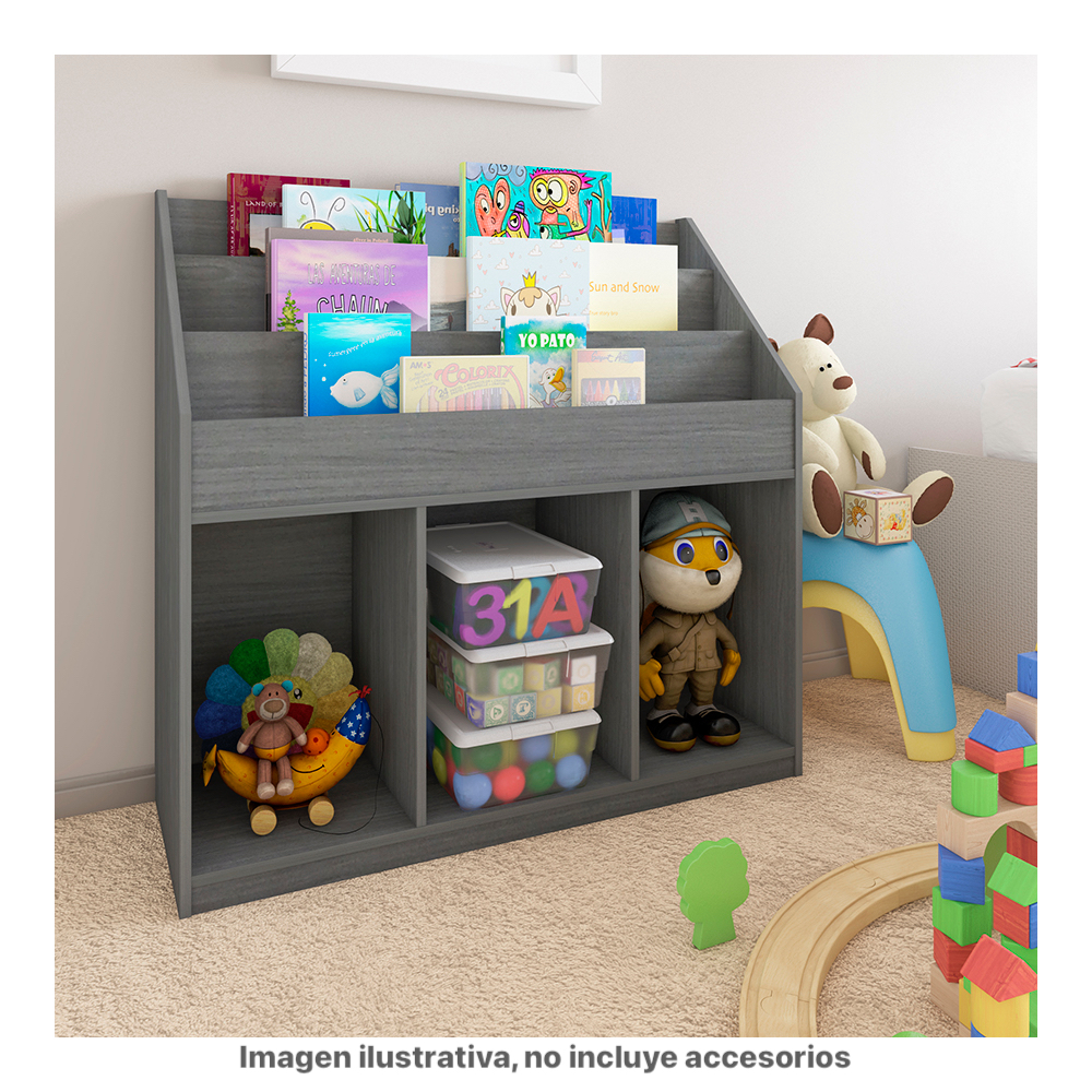 Juguetero Librero Kids Playcon  Color Gris