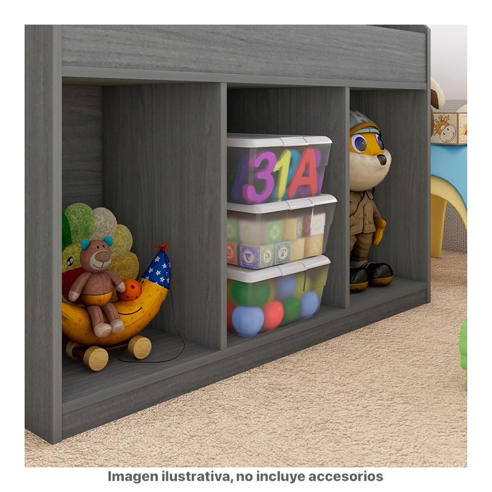 Juguetero Librero Kids Playcon  Color Gris