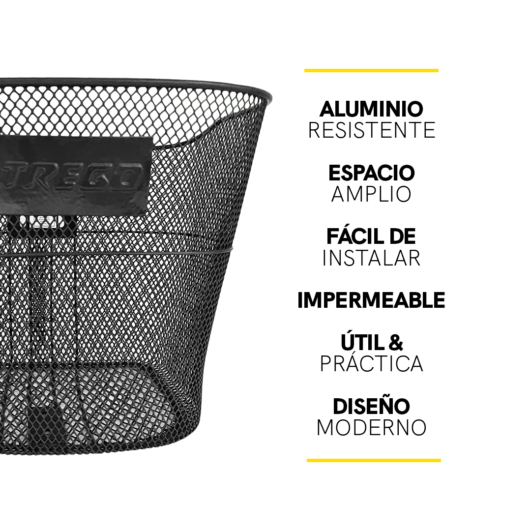 Canasta Canastilla Para Bicicleta R26 Incluye Soportes Negra