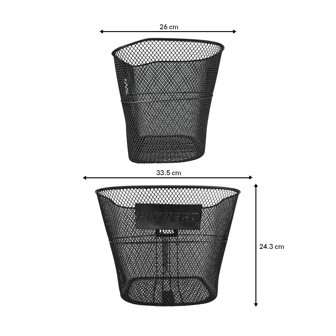 Canasta Canastilla Para Bicicleta R26 Incluye Soportes Negra