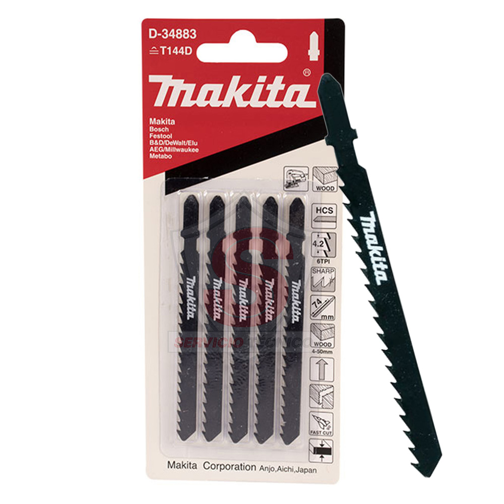 Segueta Madera Hcs 75mm Corte Recto Rápido D-34883 Makita