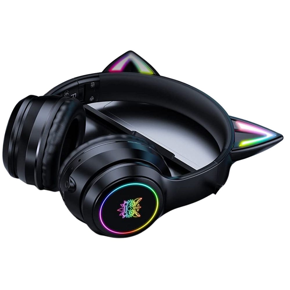 Audífonos gamer inalámbricos RGB Gadgets&Fun con orejas de gato