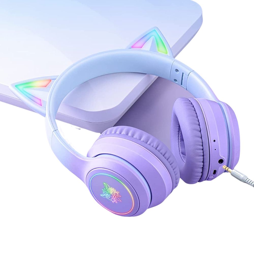 Audífonos gamer inalámbricos RGB Gadgets&Fun con orejas de gato