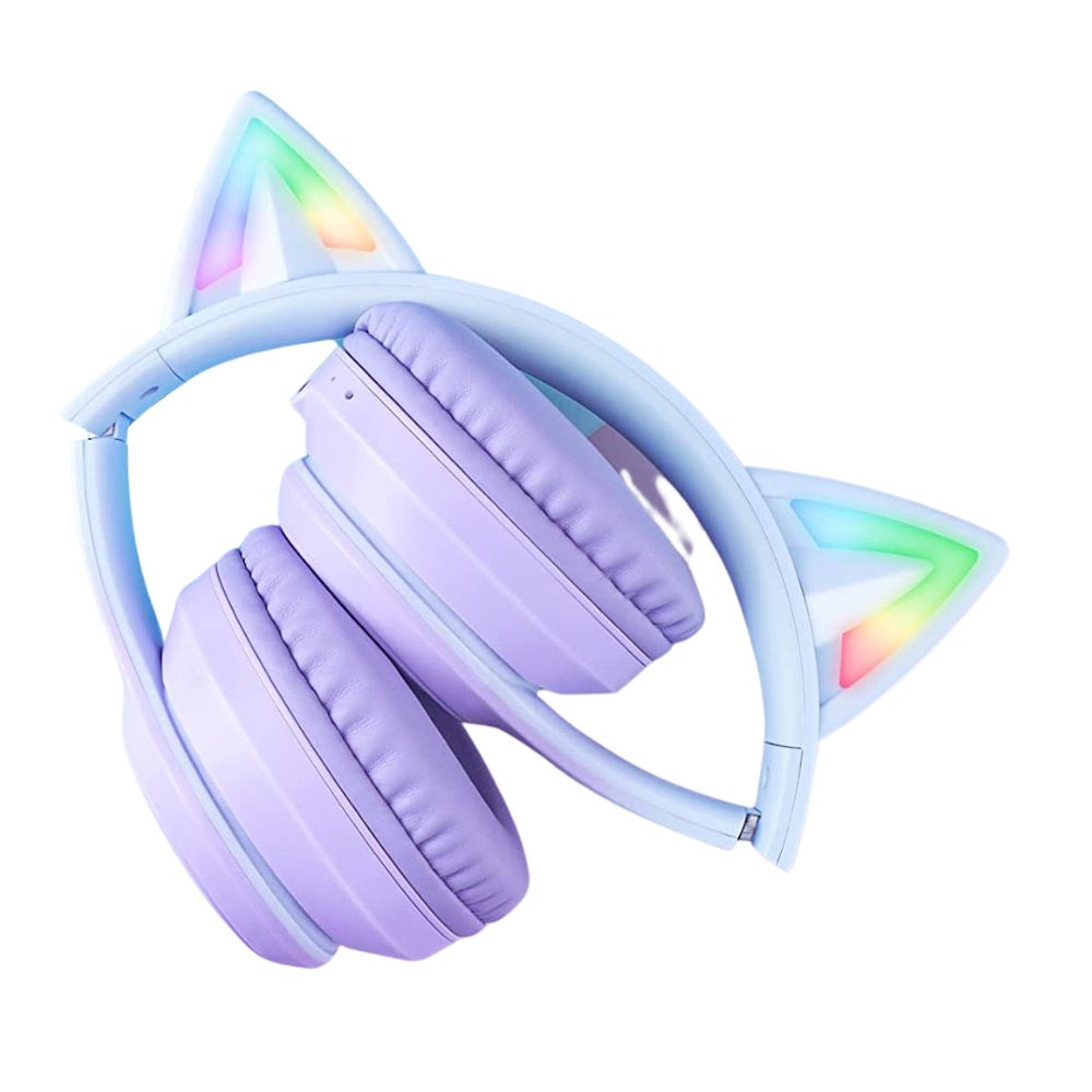 Audífonos gamer inalámbricos RGB Gadgets&Fun con orejas de gato