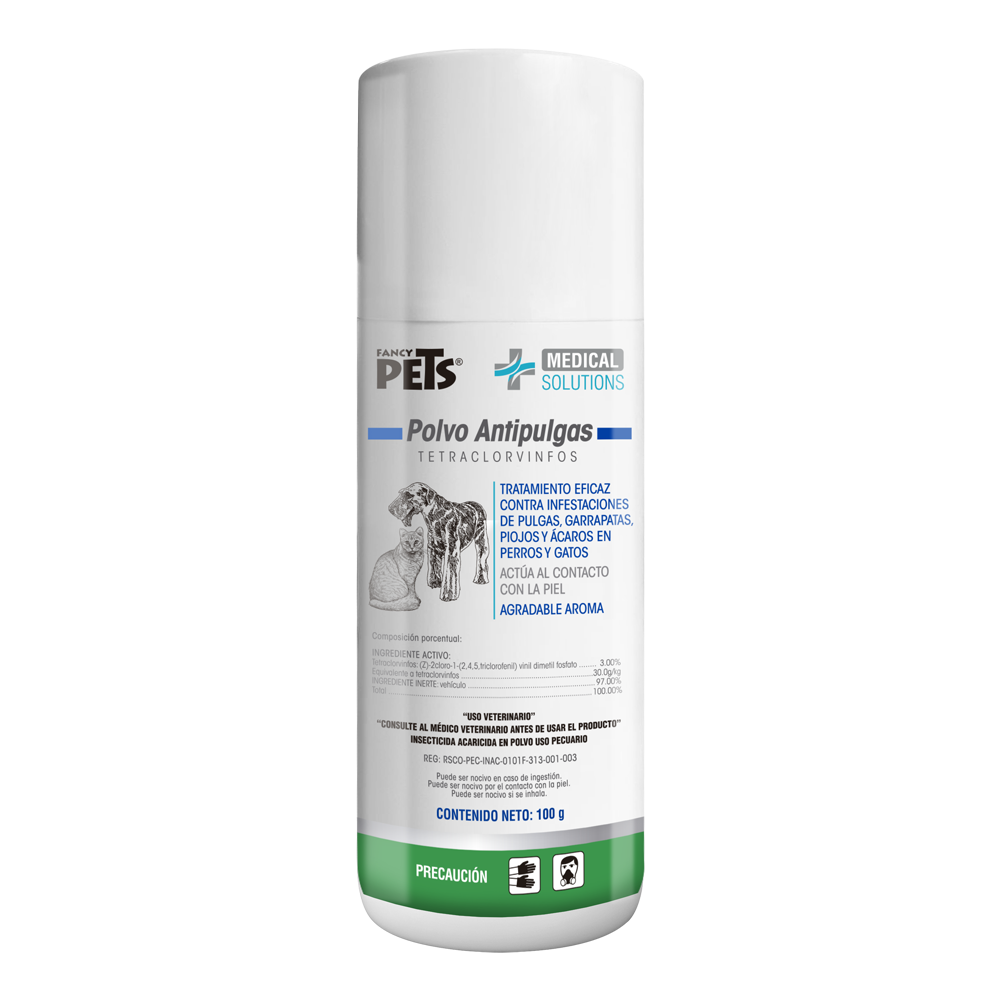 Polvo Antipulgas Perro Gato 100grs Medical Solutions Fancy Pets