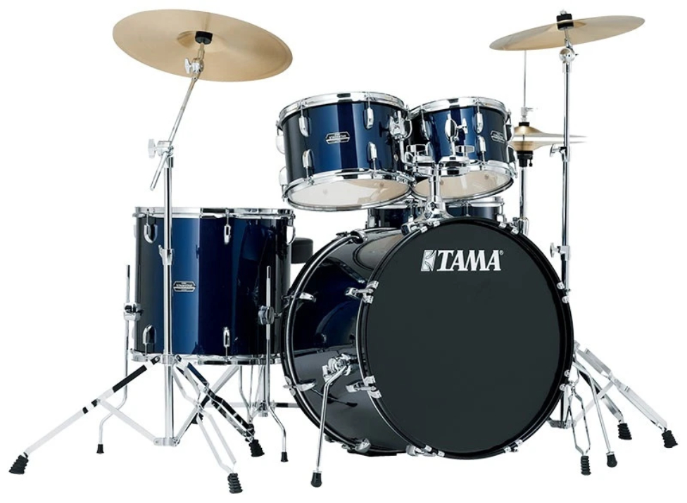 Bateria Tama Stagestar de 5 piezas. Azul con atriles, asiento y platillos Sg52kh6c-db
