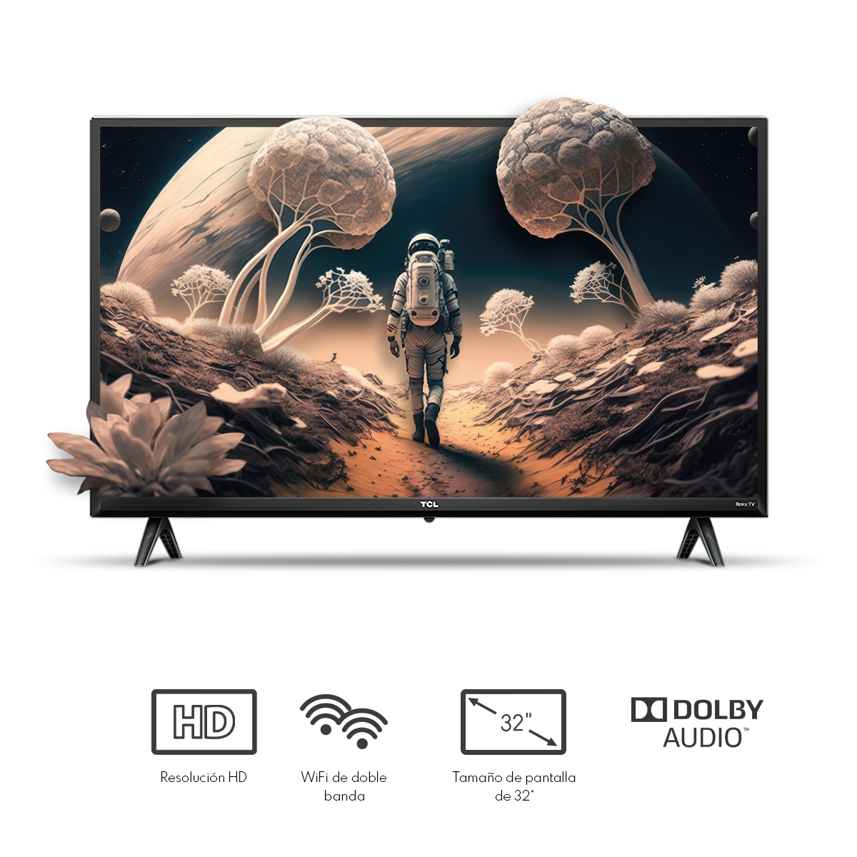 Pantalla TCL 32 Clase 3 HD LED Smart Roku TV 32S355