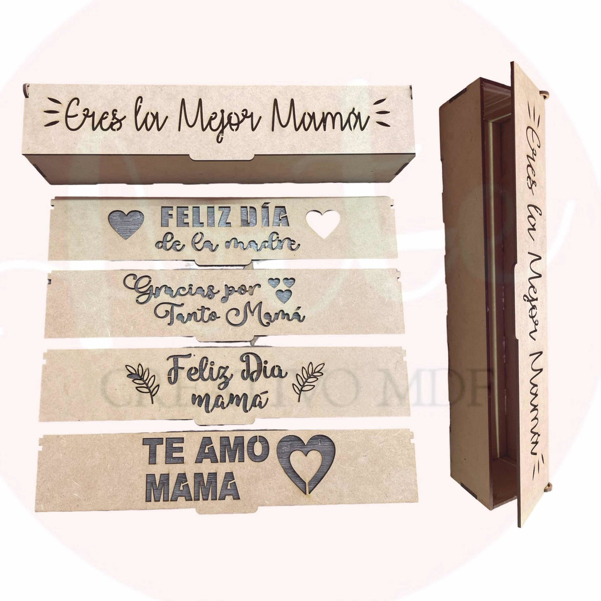 Caja Para Rosa/chocolates Día De Las Madres Mdf 3mm FUNBU