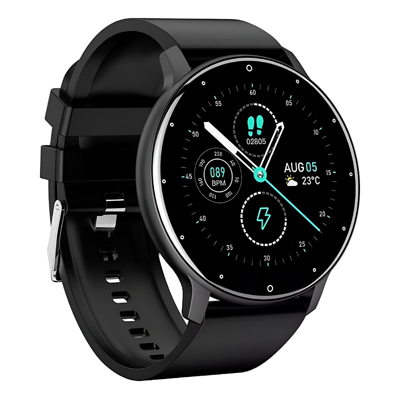 Smartwatch Lige BW0223 1.28" caja 45mm black, malla  black de  silicona.