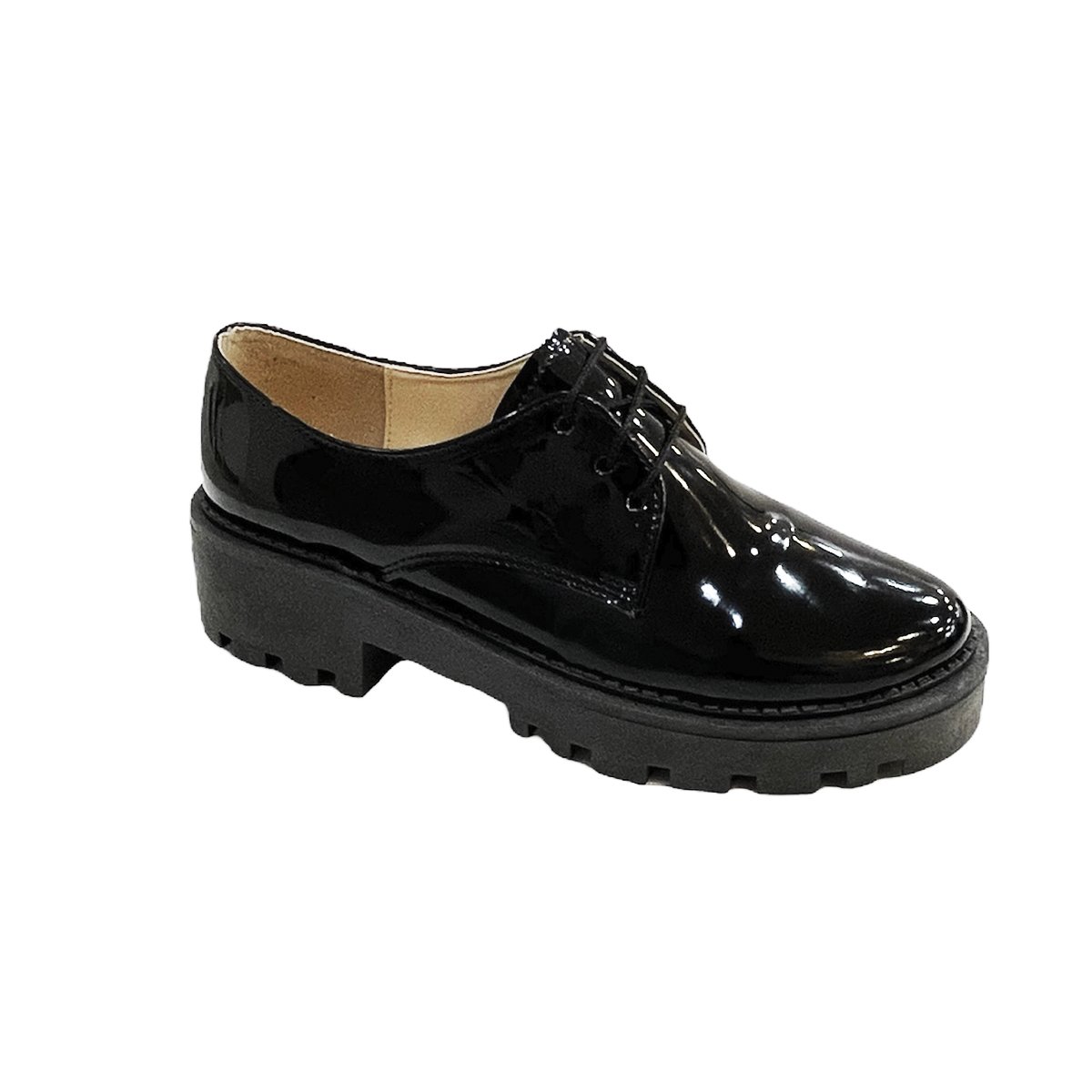 Zapatos Negros De Charol Con Plataforma Mujer Bap
