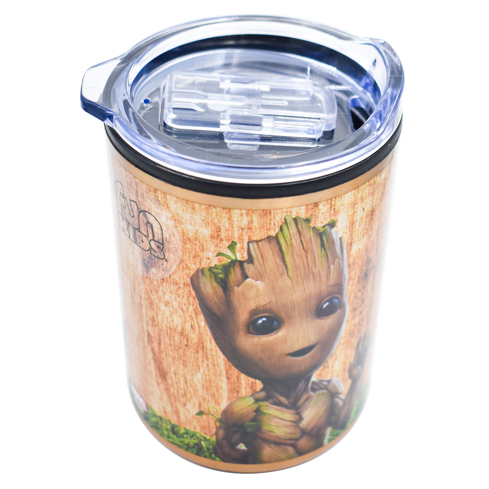 Fun Kids 2415-4025 Vaso Térmico Termo Doble Pared Acero Inoxidable con tapa Disney Marvel Guardianes de la Galaxia 350ml Groot