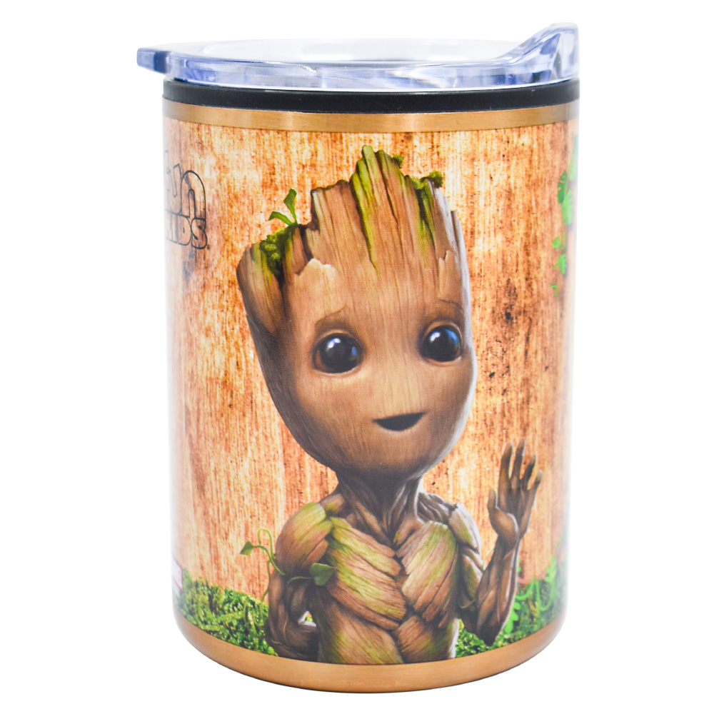 Fun Kids 2415-4025 Vaso Térmico Termo Doble Pared Acero Inoxidable con tapa Disney Marvel Guardianes de la Galaxia 350ml Groot