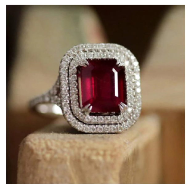 Anillo Promesa De Zirconias Rojo Rubi By Amour