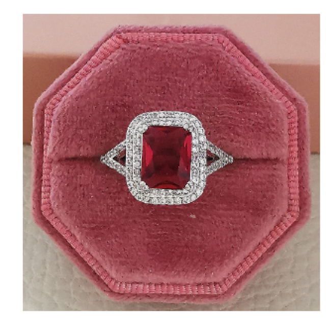 Anillo Promesa De Zirconias Rojo Rubi By Amour