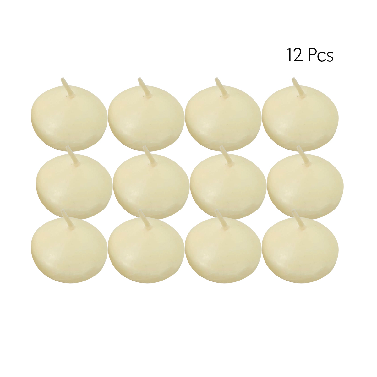 Set De 12 Velas Flotantes Decorativas Color Amarillo