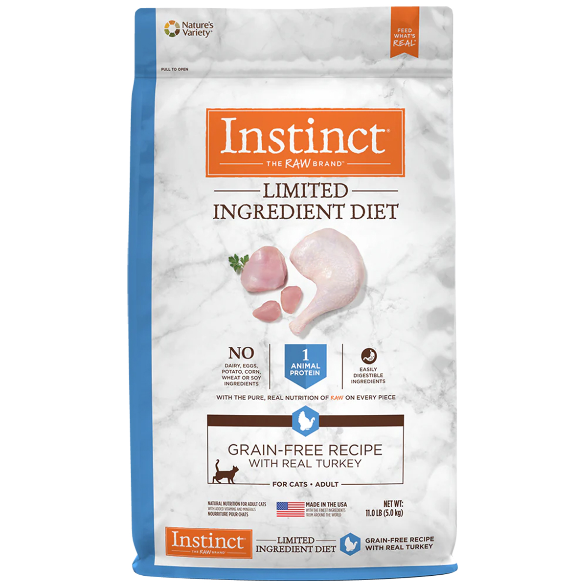 Instinct LID Alimento hipoalergénico para Gatos con Alergias, croquetas recubiertas de Carne Real de Pavo, 5kg