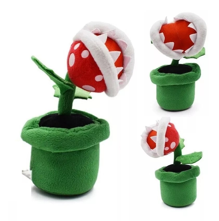 Juguete Peluche Planta Piraña Super Mario Bros Nintendo 22 Cm