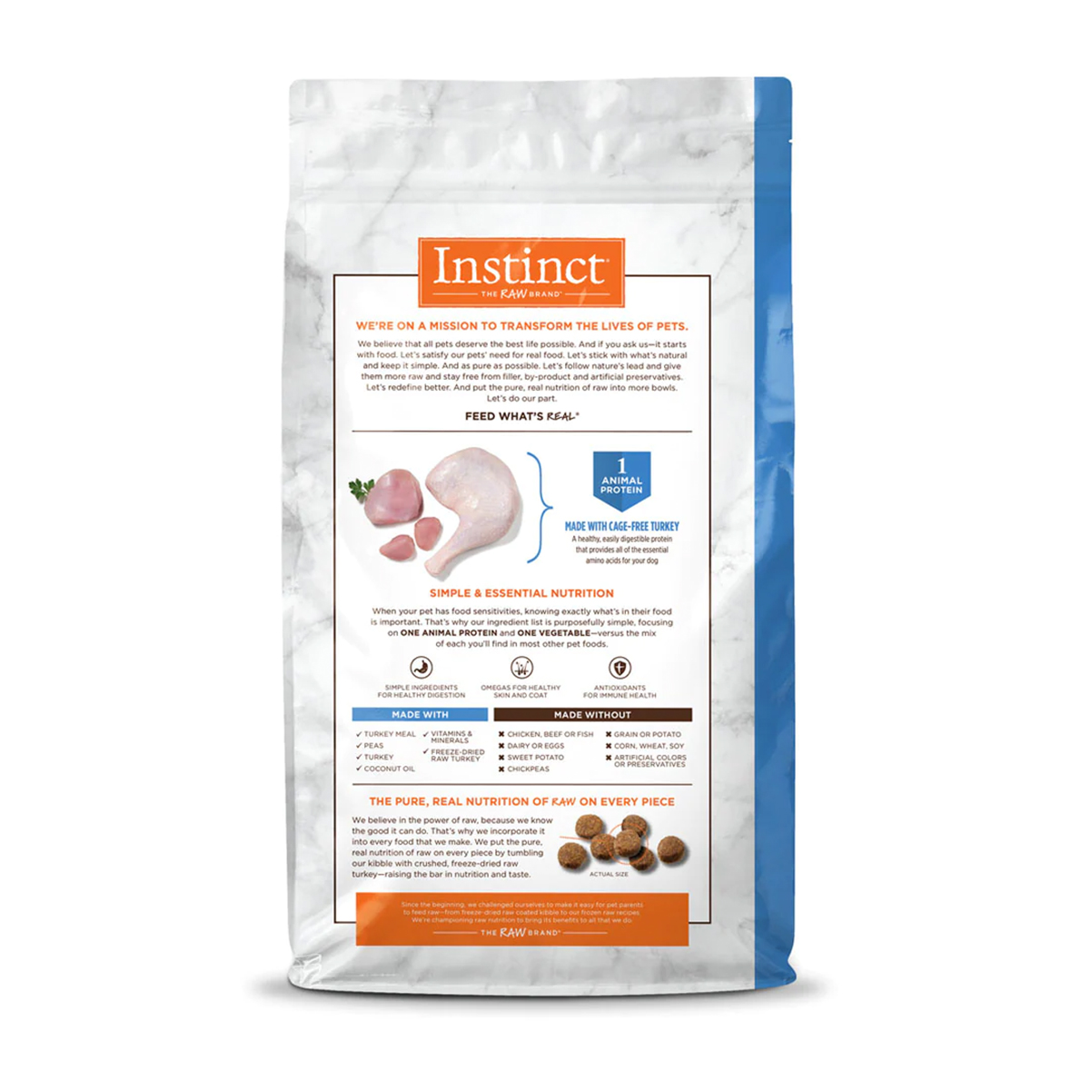 Instinct LID Alimento hipoalergénico para Perros con Alergias, croquetas recubiertas de Carne Real de Pavo, 1.8kg