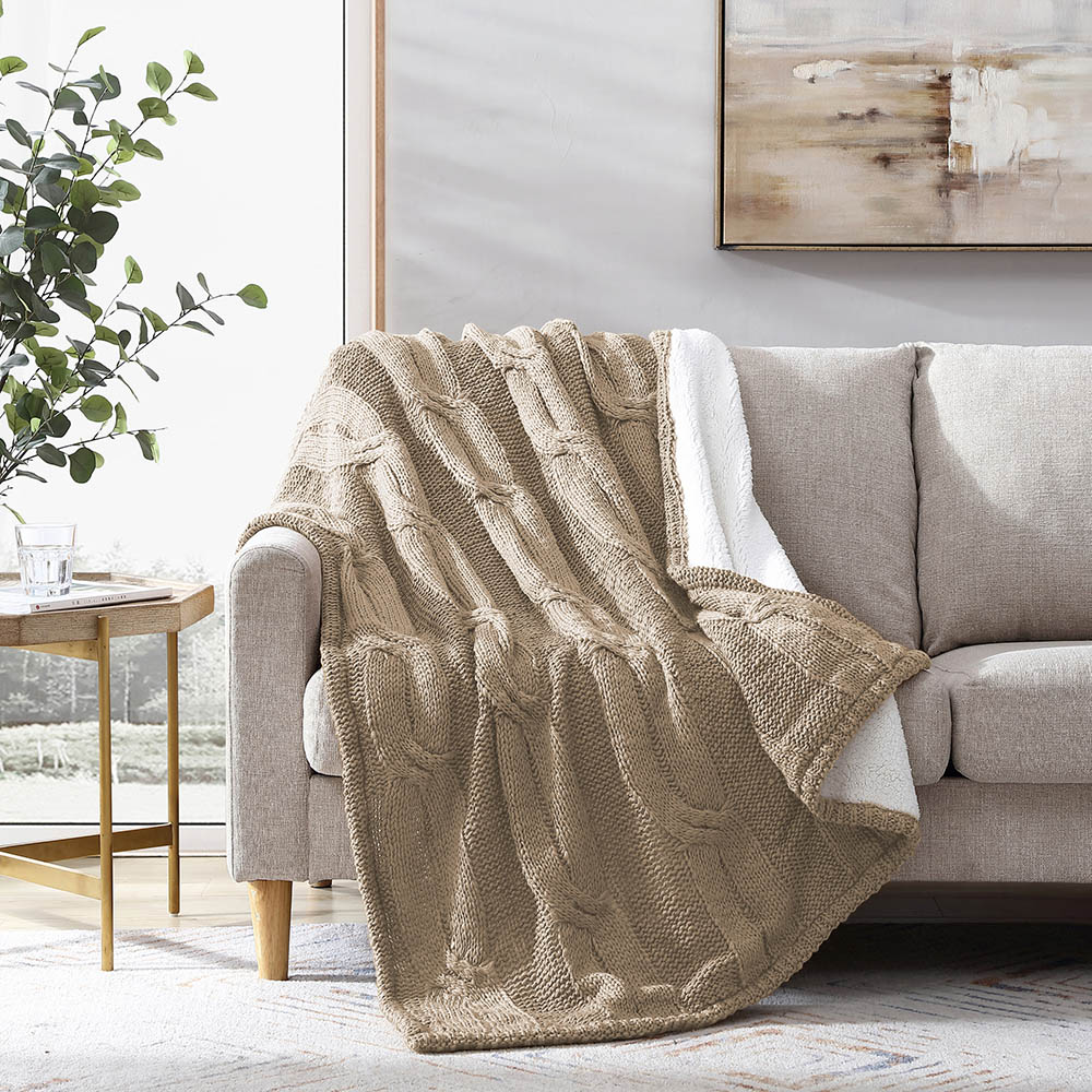 Frazada Tejida y Aborregada, Aspen. Modern Threads