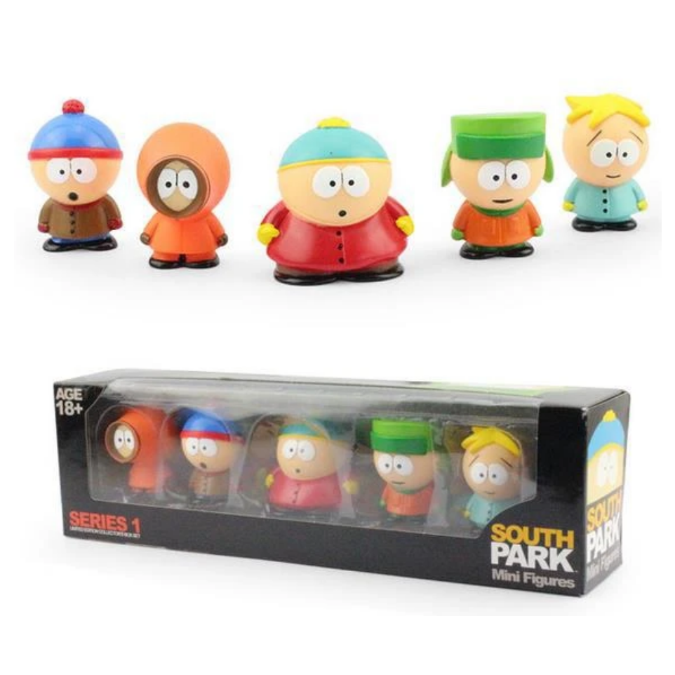 Kit 5 Figuras South Park Eric, Kyle, Kenny, Stan, Butter 3d