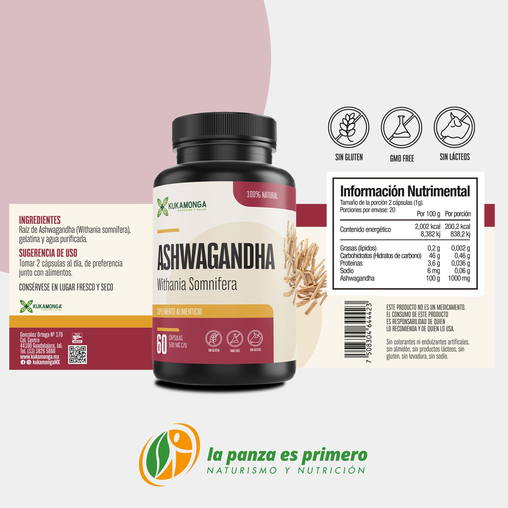 Ashwagandha Kukamonga 60 Caps De 500 Mg