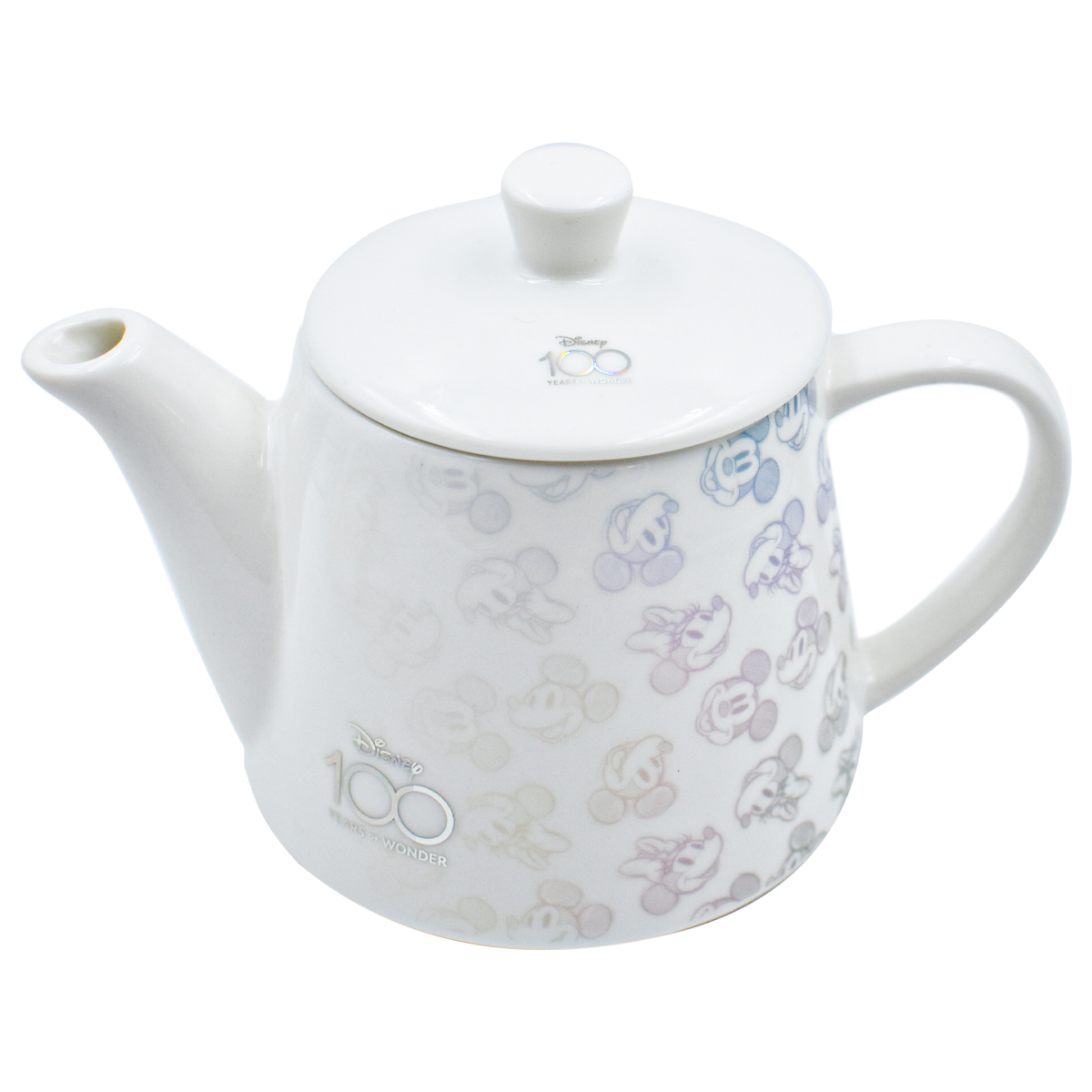 Fun Kids 1754-57 Juego de Té Apilable de Porcelana Disney Mickey & Minnie Mouse 100 Aniversario Tetera 480ml y 2 tazas 200ml