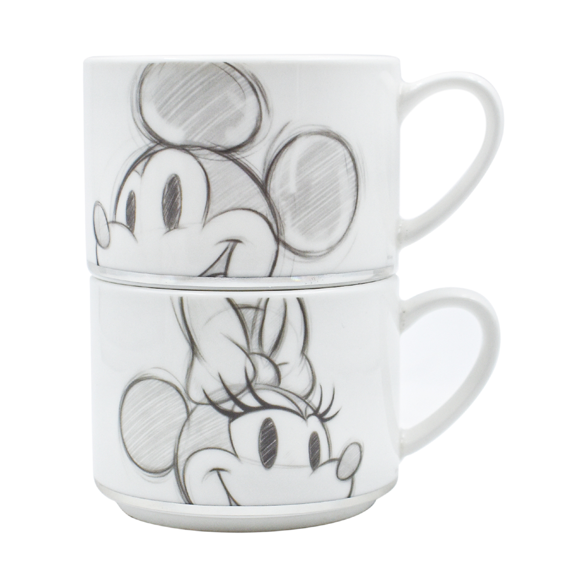 Fun Kids 1754-57 Juego de Té Apilable de Porcelana Disney Mickey & Minnie Mouse 100 Aniversario Tetera 480ml y 2 tazas 200ml
