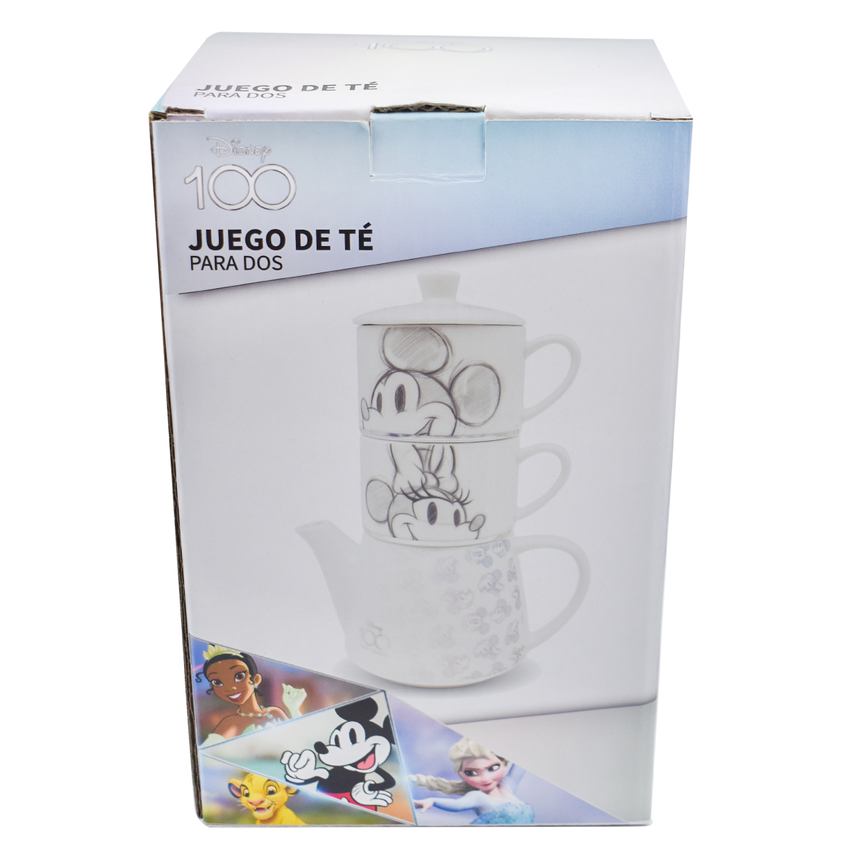 Fun Kids 1754-57 Juego de Té Apilable de Porcelana Disney Mickey & Minnie Mouse 100 Aniversario Tetera 480ml y 2 tazas 200ml