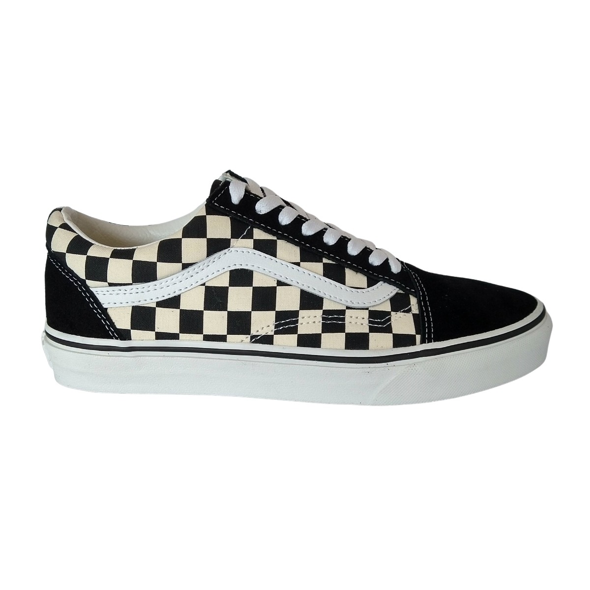 Tenis Vans Originales Cuadros Vn0a38g1p0s Negros Beige