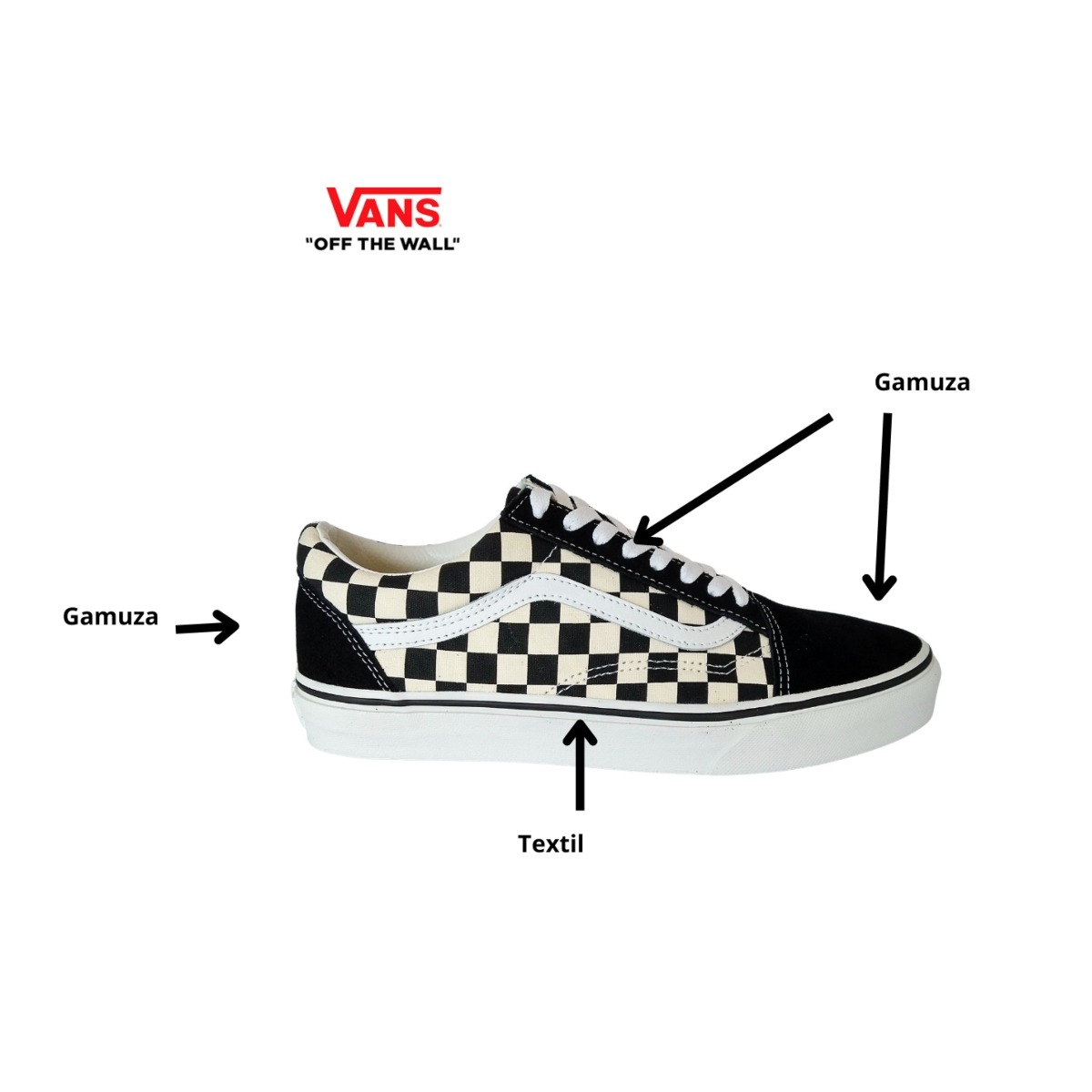 Tenis Vans Originales Cuadros Vn0a38g1p0s Negros Beige