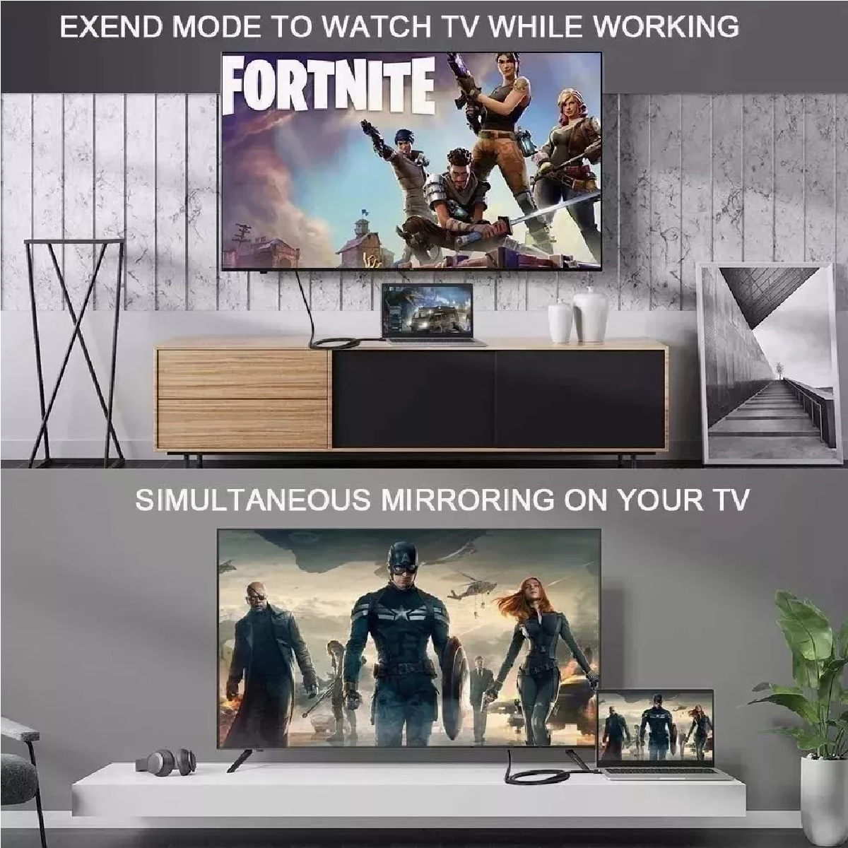 Adaptador Convertidor Hdmi A Vga Con Cable Audio 3.5mm