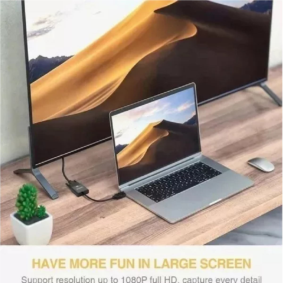 Adaptador Convertidor Hdmi A Vga Con Cable Audio 3.5mm