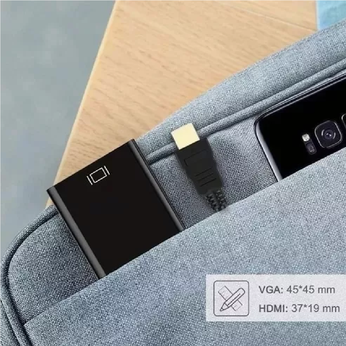 Adaptador Convertidor Hdmi A Vga Con Cable Audio 3.5mm