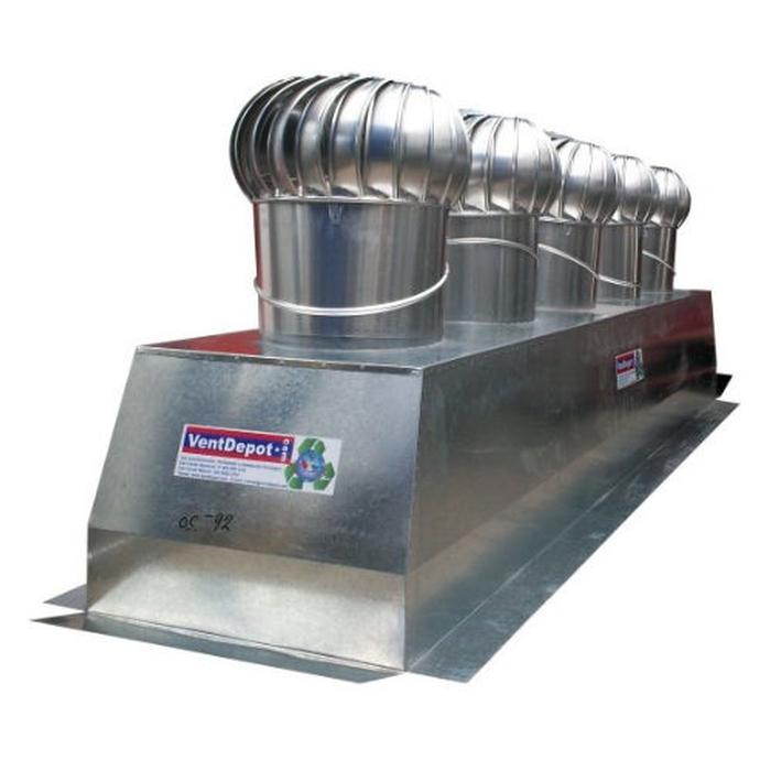 Extractor Eolico a Prueba Huracanes MXTNT-012-1 24x118" 22500m3hr 5 Turbinas 17" Diámetro Aluminio Base Aluminio a 1 Agua Calibre 22, EcoTon