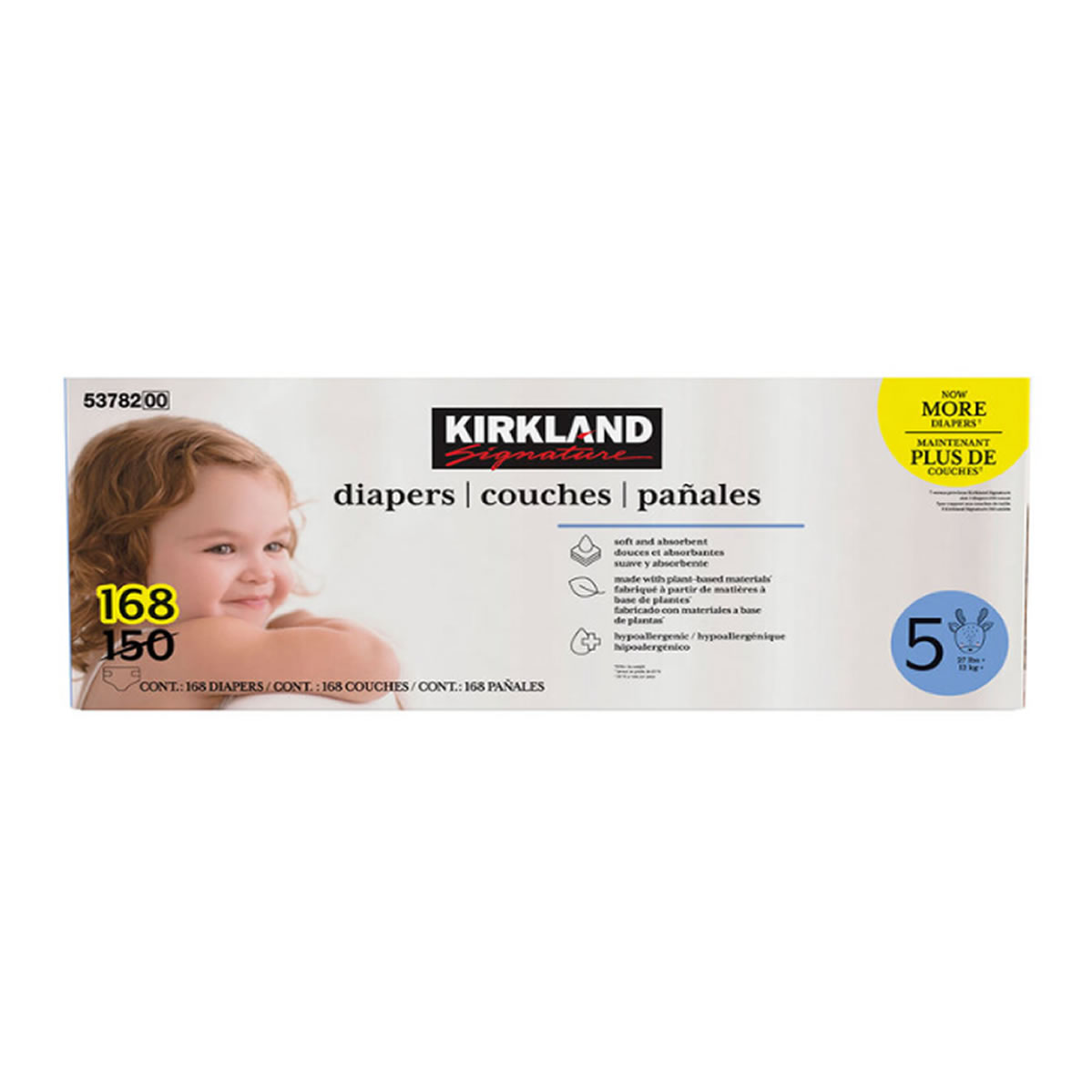 Caja De Pañales Kirkland Signature Etapa 5 Unisex 168 Piezas