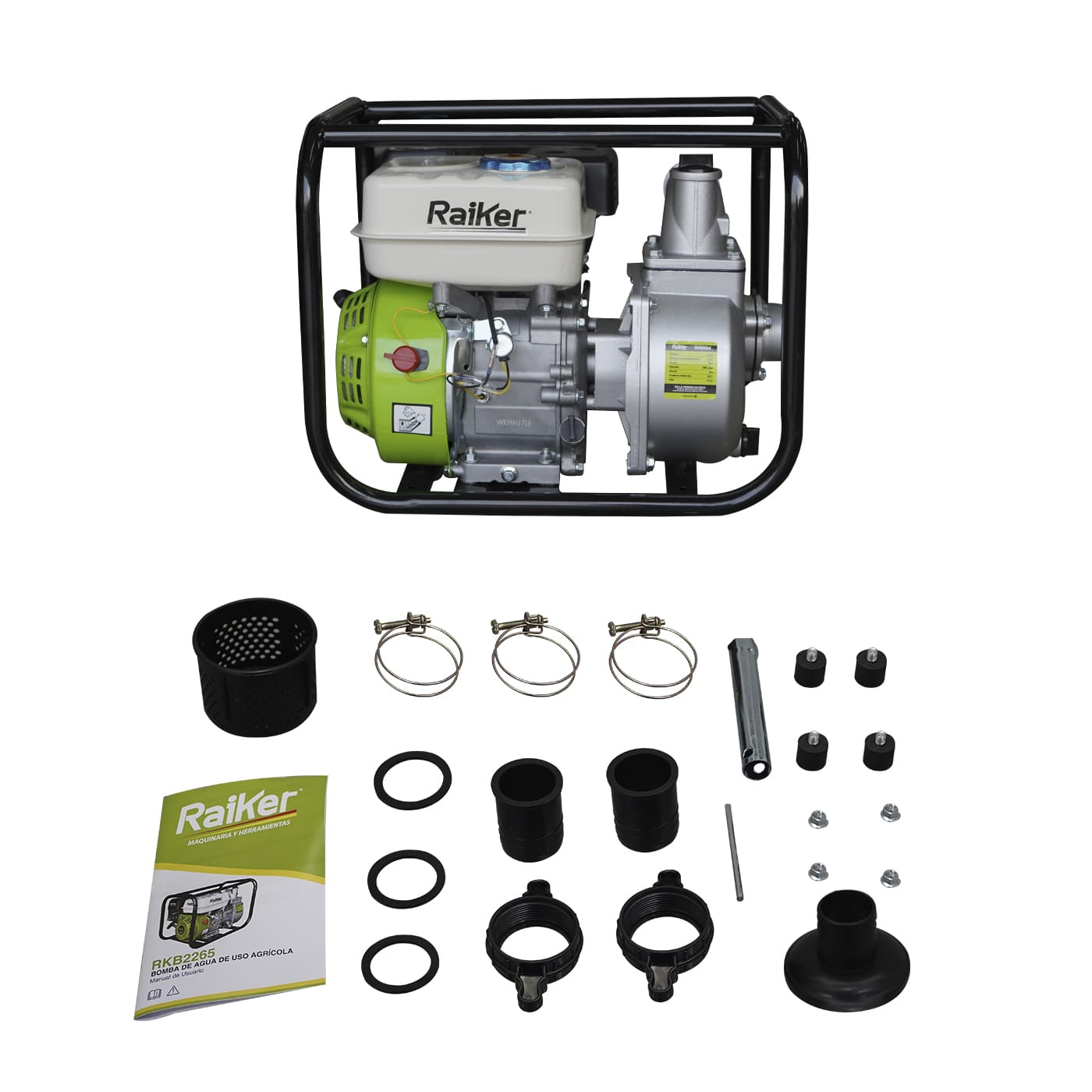 MOTOBOMBA AUTOCEBANTE RAIKER 6.5 HP 2X2 4 TIEMPOS - RKB2265