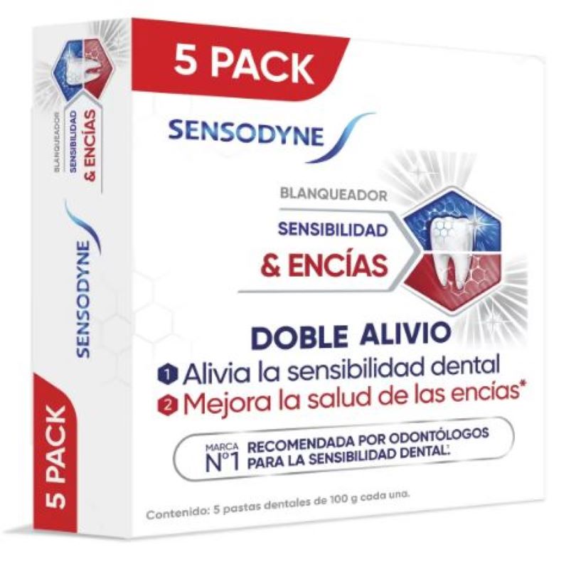 Pasta Dental Sensodyne 674886 Sensibilidad y Encías 5 Pzas