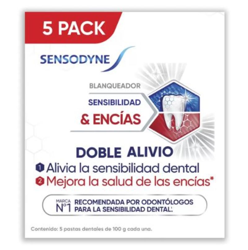 Pasta Dental Sensodyne 674886 Sensibilidad y Encías 5 Pzas