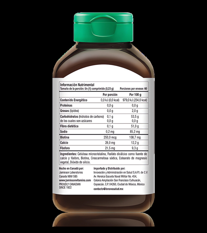 JAMIESON Biotin suplemento alimenticio 60 tabletas 250mg