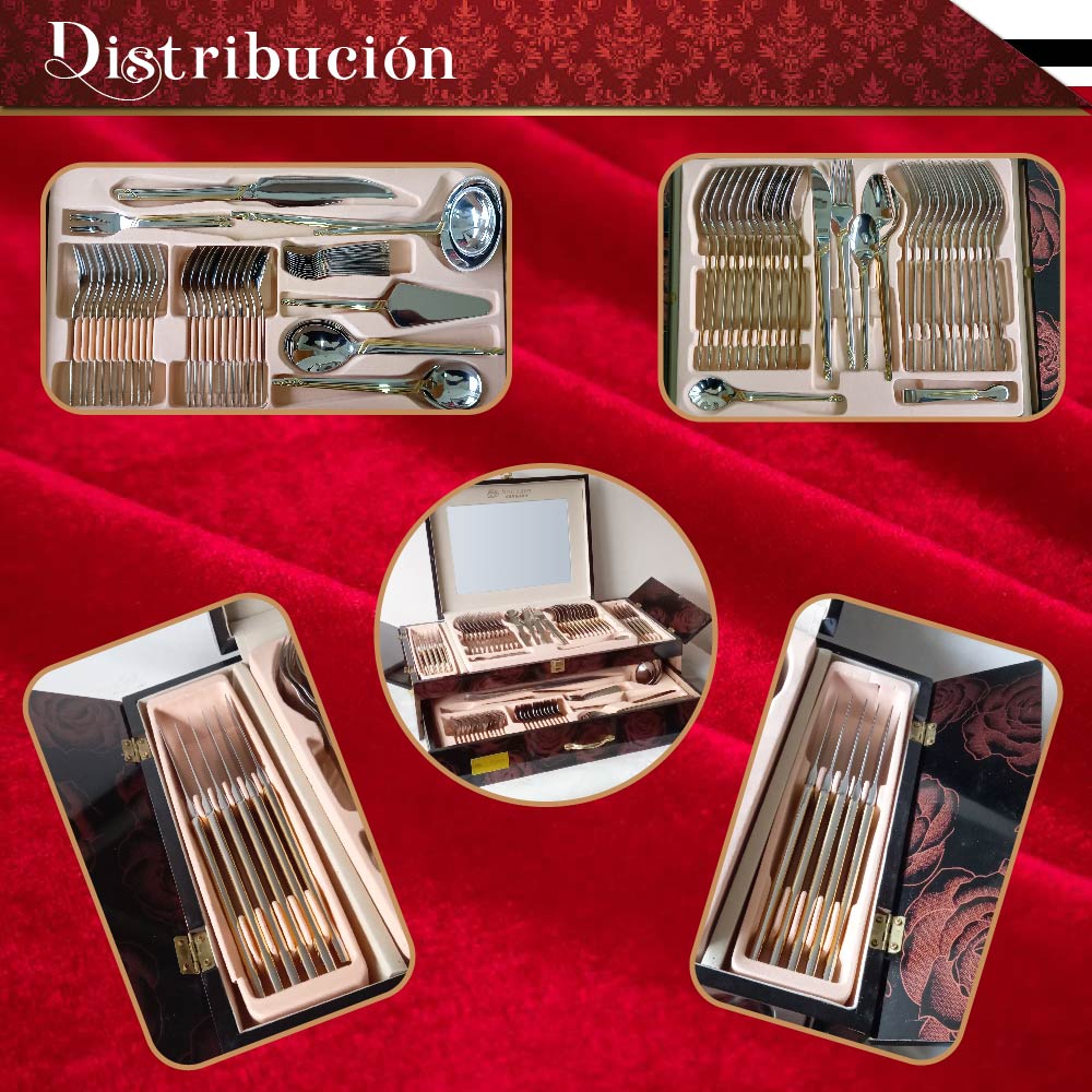 Juego De Cubiertos 86 Pcs Para 12 Personas Acero Inoxidable
