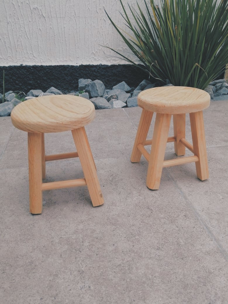 Pack 2 Banquitos De Madera Multiusos Reforzados