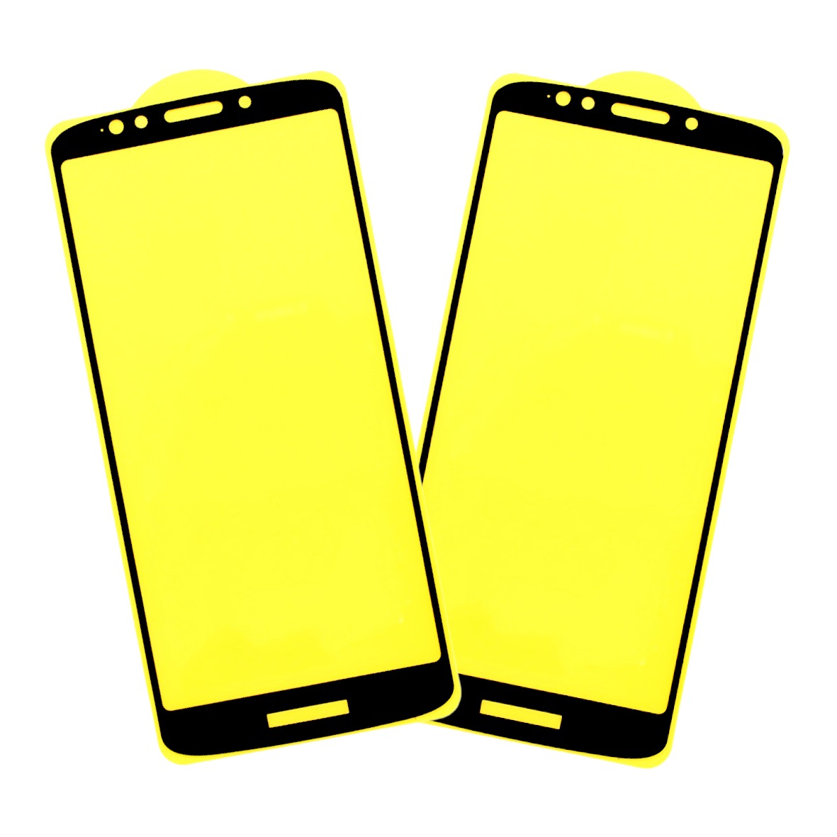 2x Mica Cristal 9D Protector de Pantalla para Motorola MOTO G6 PLAY | MOTO E5 con Marco Color Negro